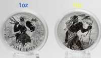 Серебряная монета Боги Олимпа - Посейдон, Зевс - Poseidon, Zeus, 1 унц