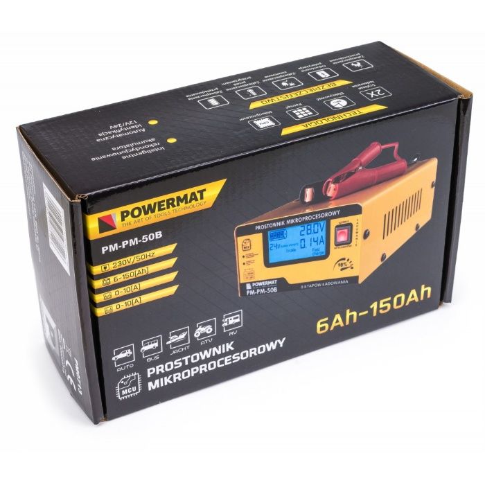 Prostownik mikroprocesorowy akumulatorowy 12/24V PM-PM-50B