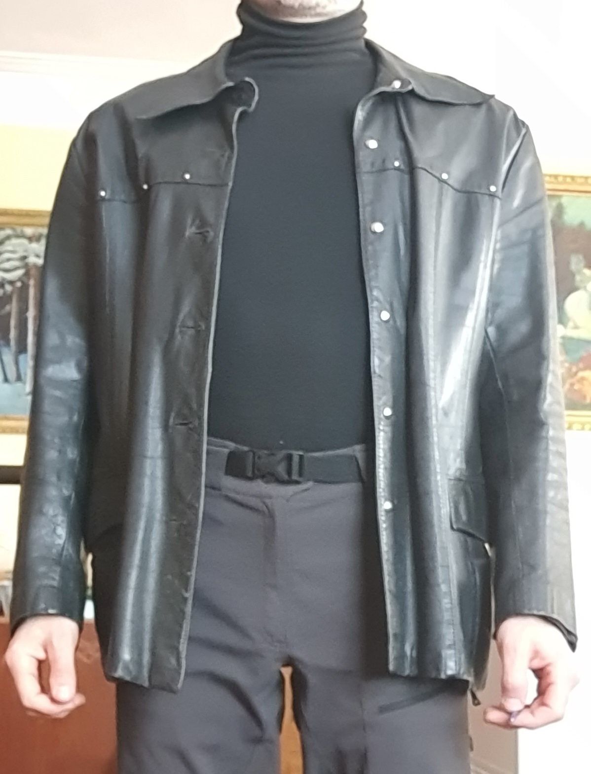 Піджак, XL, 50, чоловічий, чорний, шкіряний, готичний, готика, хеллові