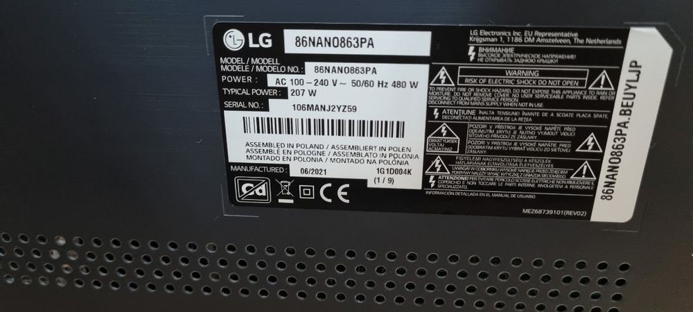 LG 86NANO863PA NanoCell TV 4K telewizor 86 cali MOŻLIWOŚĆ WYSYŁKI
