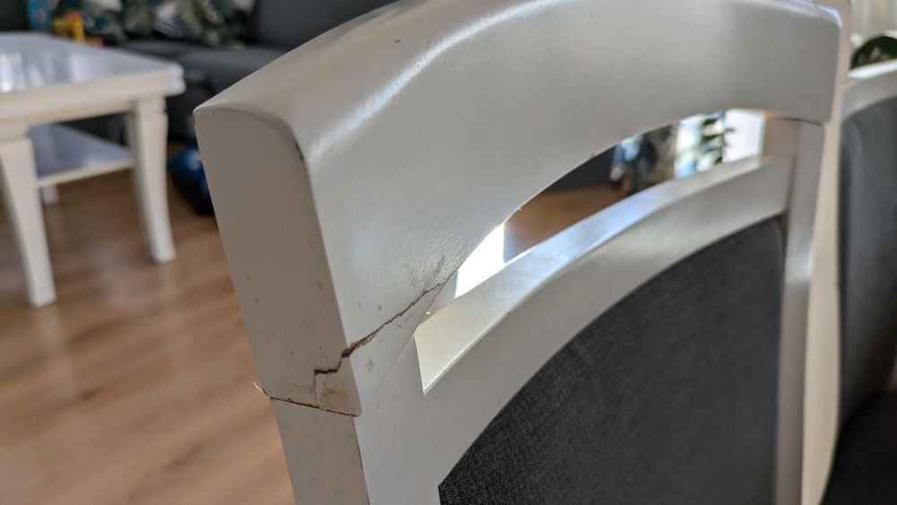 Stół i 8 krzeseł biały rozkładany