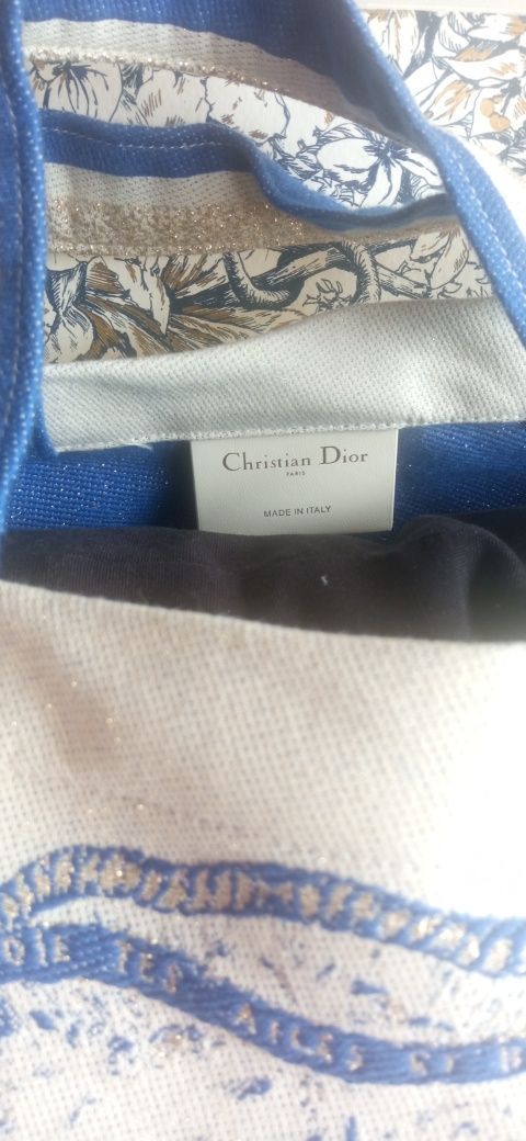 Sacola em tecido bordado Dior Deram team