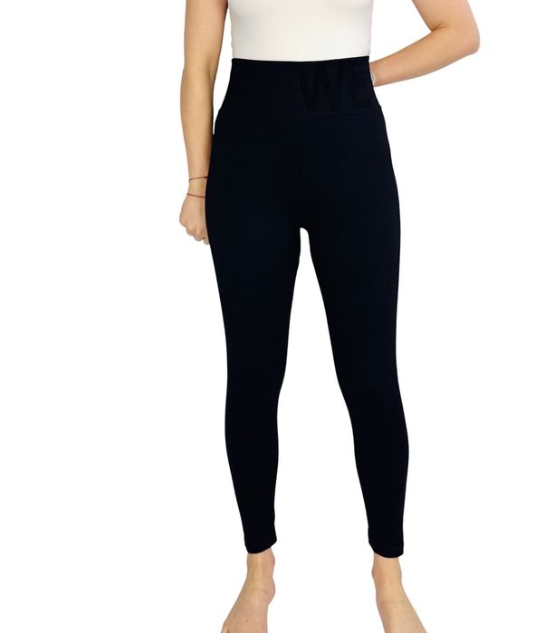 Czarne legginsy sportowe w prążki XL 42 We are fit