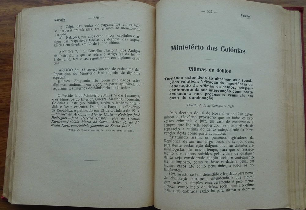 Leis Decretos e Portarias da República Portuguesa - Ano Edição 1913