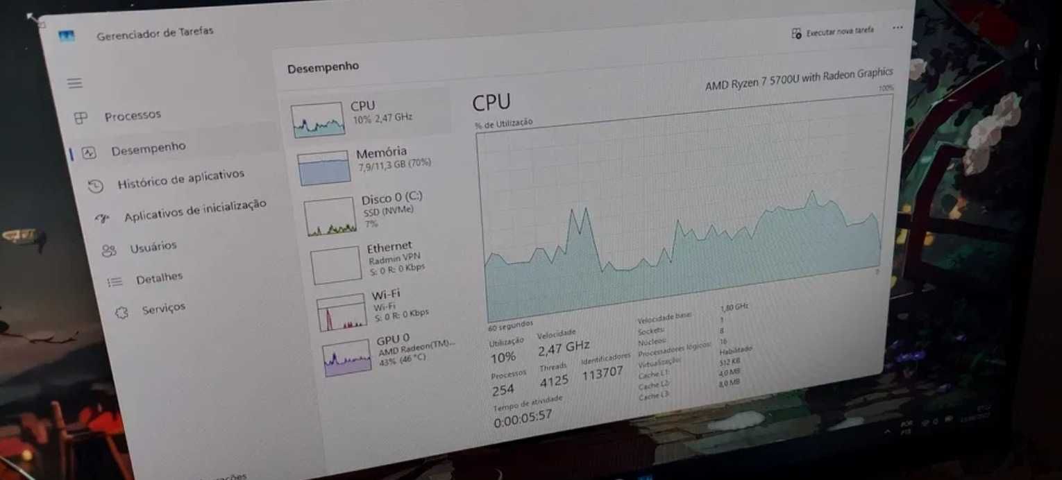 Notebook HP 15s, Ryzen 7, 18G Ram