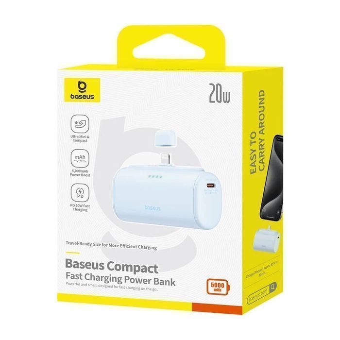 Powerbank Baseus Compact IP 5000mAh 20W Lightning + USB-C Niebieski