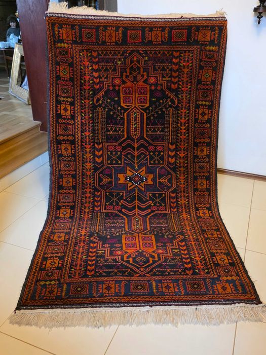 Turkmenistan, dywan wełniany, kilim 220/112