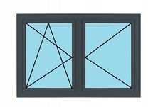 Okno PCV 1165 x 1135 70mm 6-komorowe 2-szybowe 1x antracyt 120x120