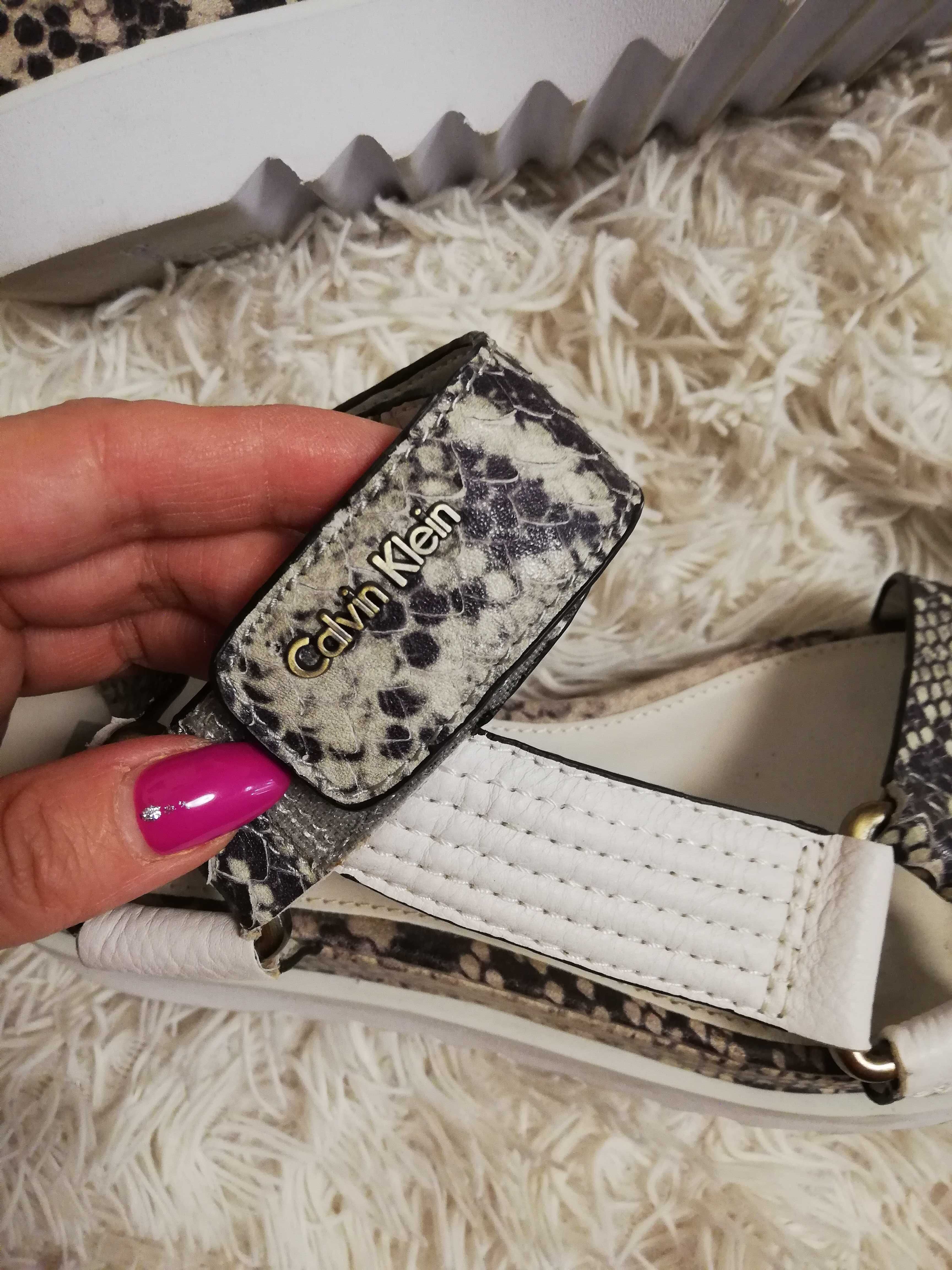 sandały Calvin Klein skórzane 39 skórzane sandały Calvin Klein 39