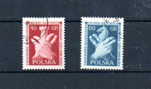 Znaczki Polska - 1956 rok - Szachowe Mistrzostwa Głuchych