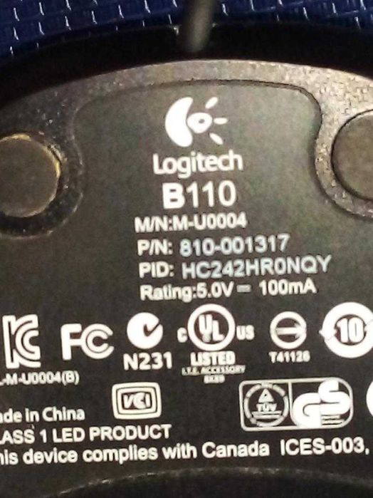 Проводная мышь Logitech для компьютера. Б/у.