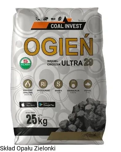 Ekogroszek workowany Ogień Ultra 26-29kj  dowóz węgiel kamienny pellet