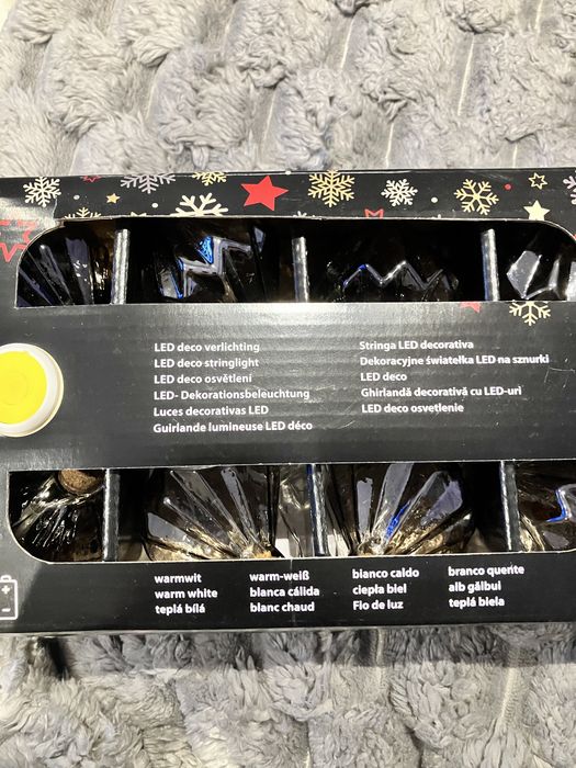 Girlanda diamentowa LED 1,4 m – 8 lampek, ciepłe białe