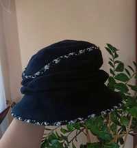 kapelusz kapelusik czarny elegancki kapelusz kaszmir wełna vintage