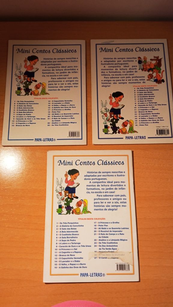 3 livros da coleção Mini Contos Clássicos