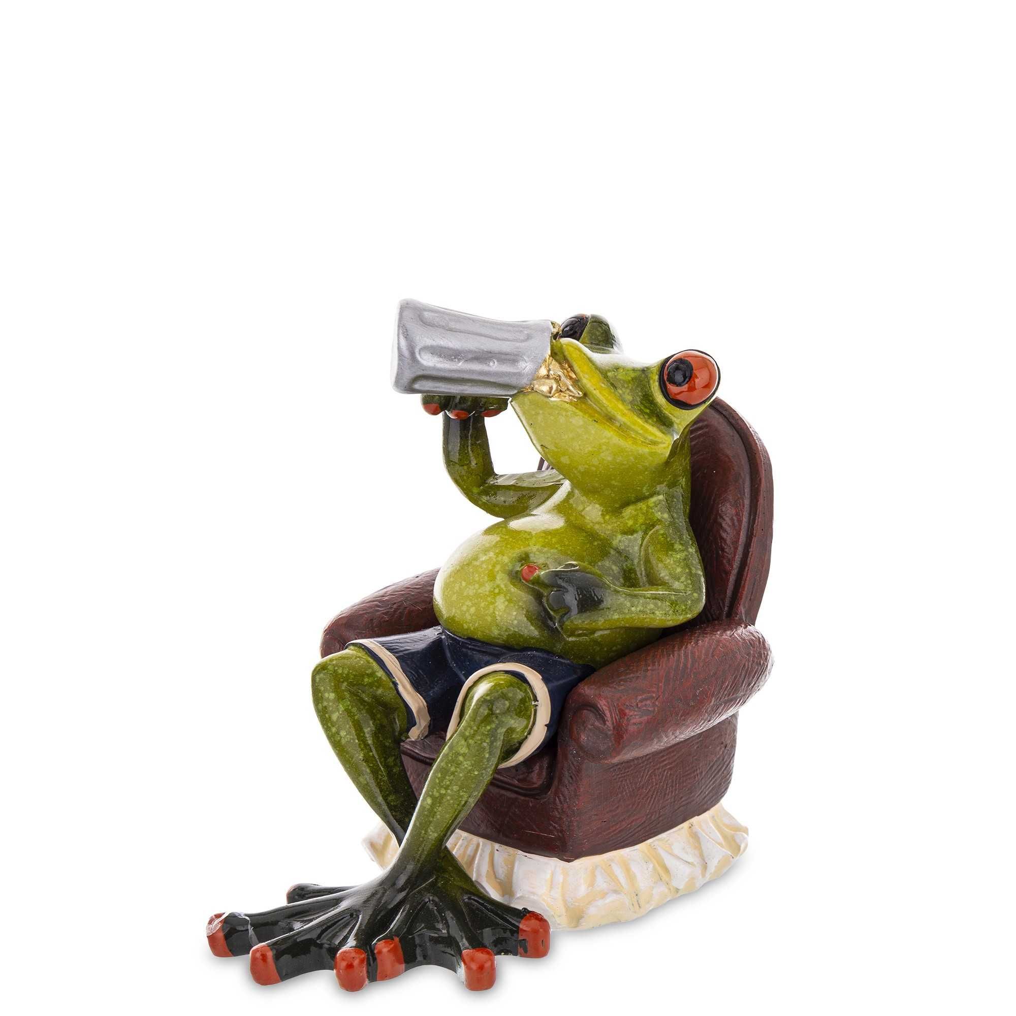 Figurka żaba z kuflem