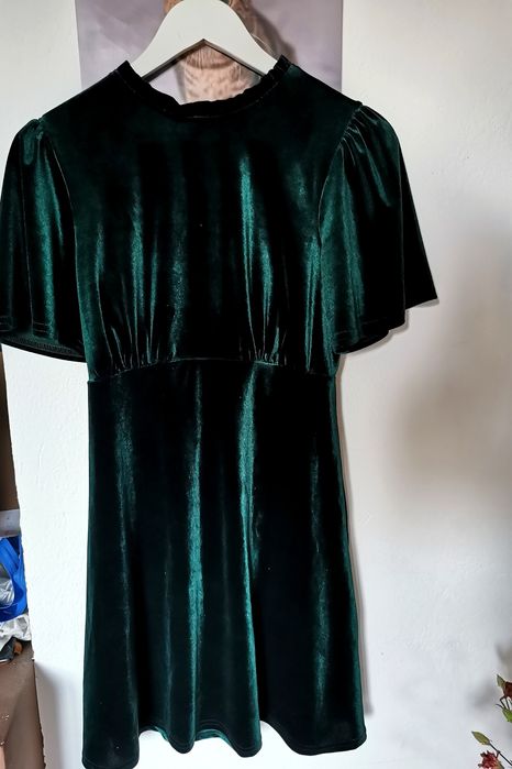 Zamszowa sukienka malachit