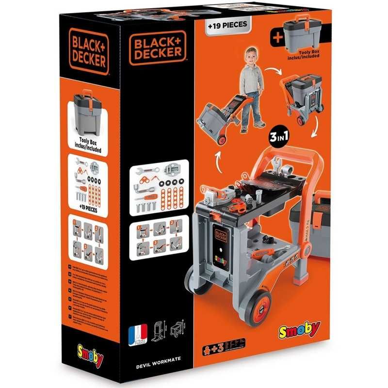 Smoby Black & Decker Wózek Warsztat Skrzynka z Narzędziami 3w1