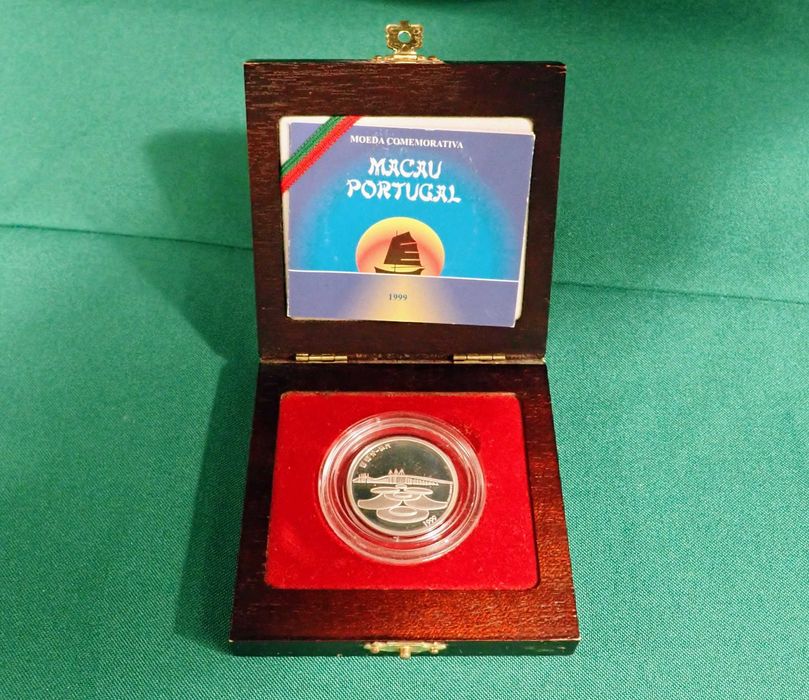 Moeda 500 escudos Macau 1999 Prata Proof