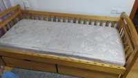 Кровать детская деревянная Юниор 90*200 с матрасом и шухлядами