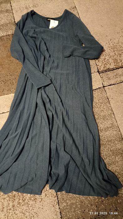 Nowa sukienka bawełniana D-style, granatowa, włoska