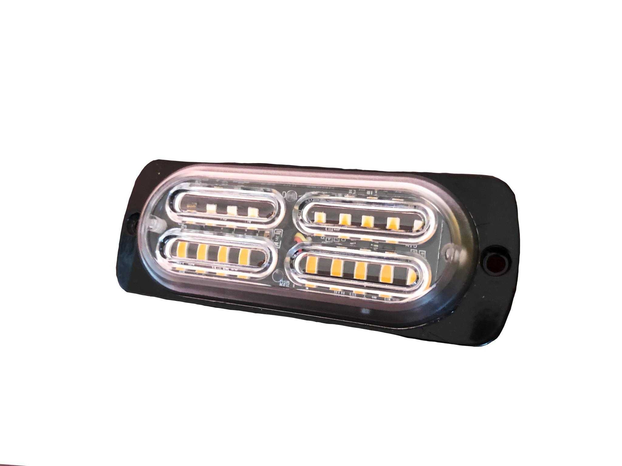 2 sztuki Lampa ostrzegawcza stroboskop kogut 12-24V 11 cm LED