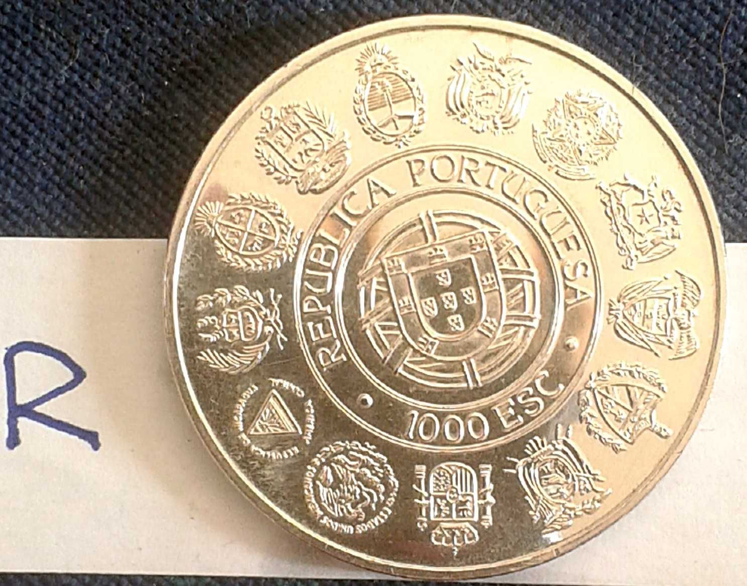 1000$ Moeda Prata ENCONTRO DE DOIS MUNDOS. 1992 Silver coin Portugal