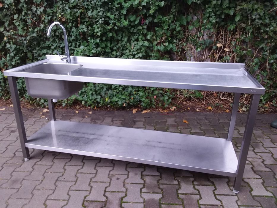 Stół zlew zlewozmywak 60/190cm gruby roboczy gastronomiczny wysyłka