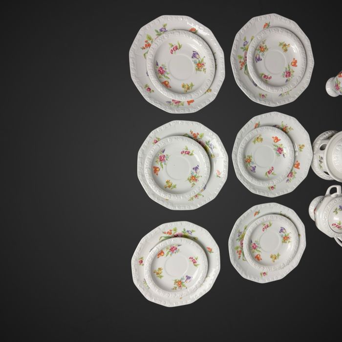 Serwis kawowy Rosenthal biała maria bukiet letni sommerstraus B4/12145