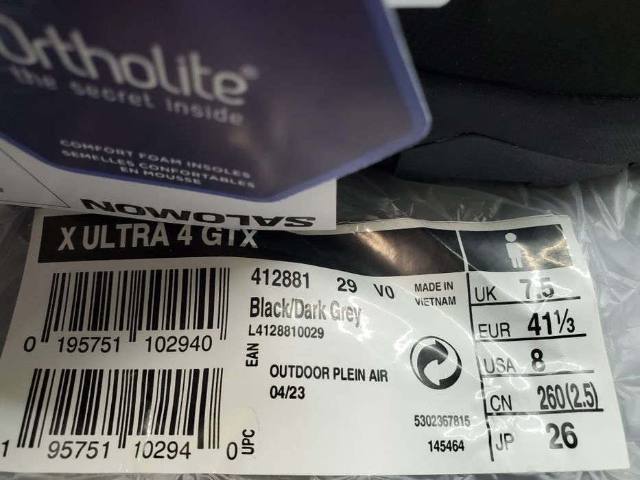 Salomon X Ultra 4 GTX, Gore text, термо, чоловічі  кросівки