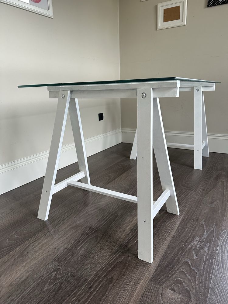 Stół vintage IKEA szklany blat biurko