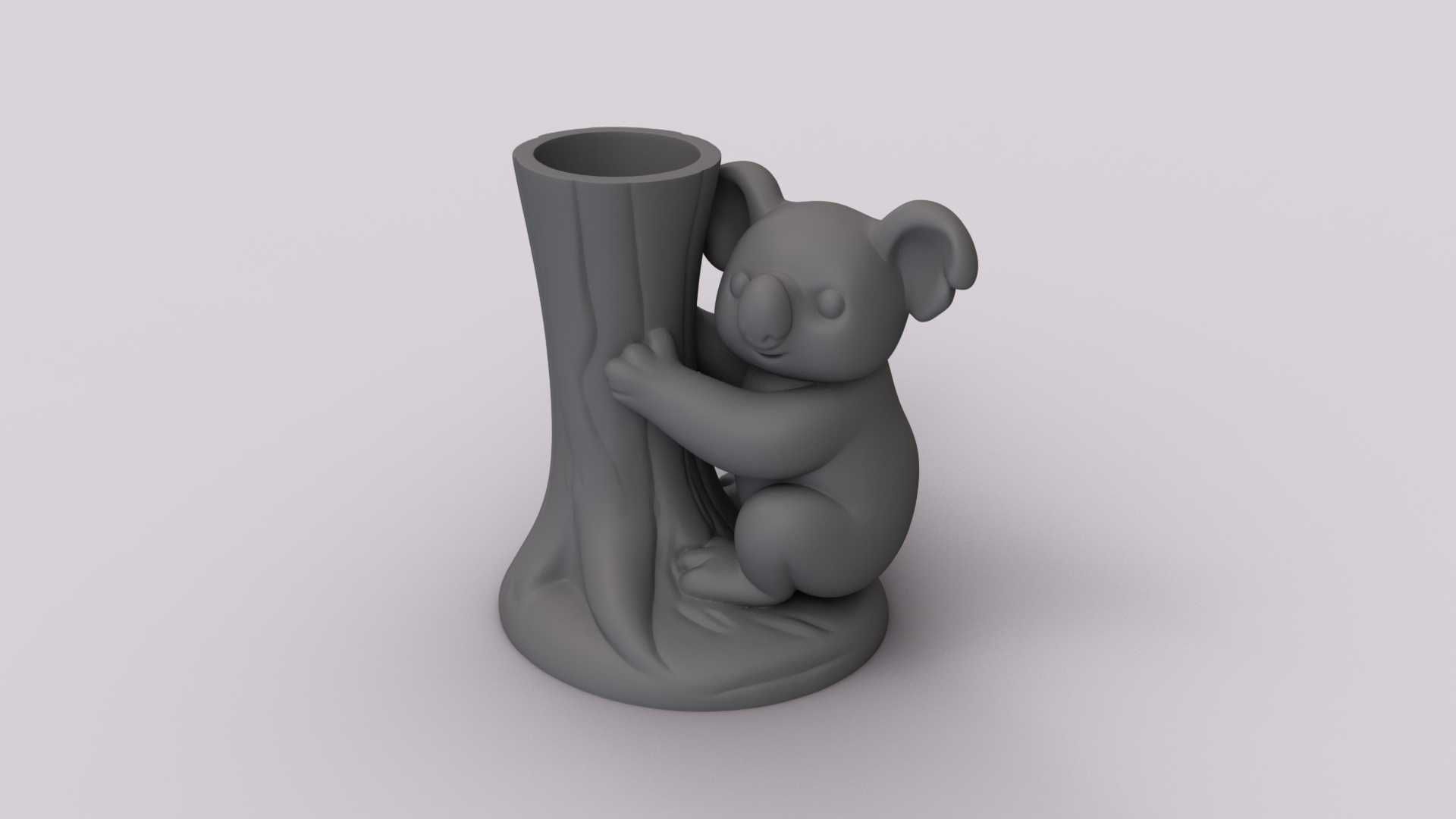 Vaso/Suporte Coala na Árvore 3D | Decoração Austrália Fofa