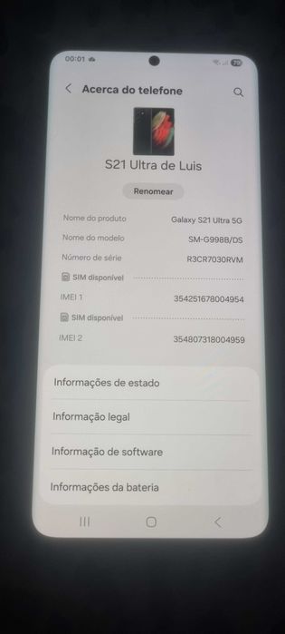 Samsung Galaxy S21 Ultra em Caixa