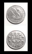 Moedas Portuguesas - 5$ escudos (Caravela)