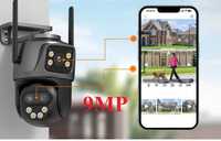 IP WIFI Камера 9МП ТРИ объектива 8х Zoom Видеонаблюдение Уличная