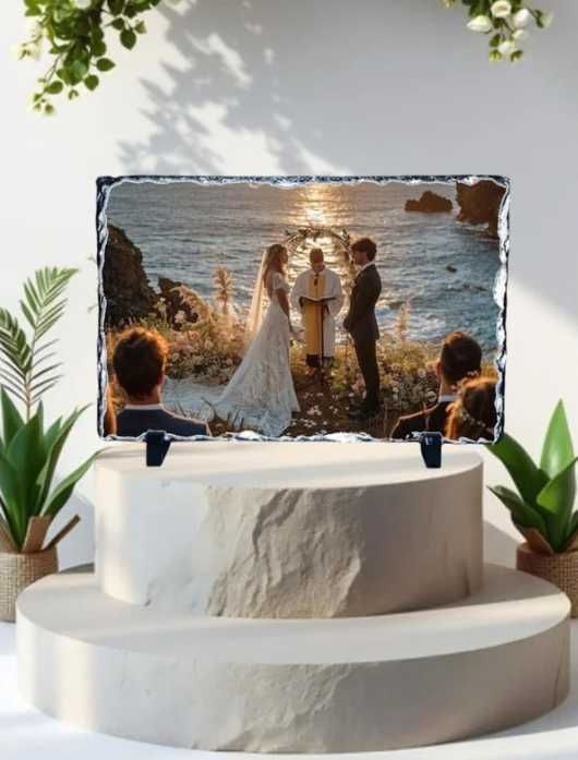 Foto em pedra xisto personalizada