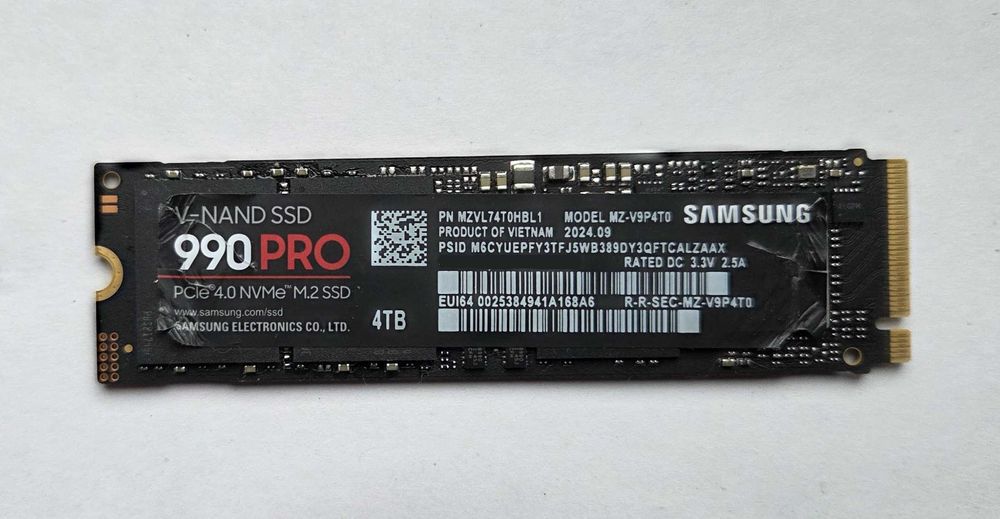 Dysk Samsung 990 PRO SSD 4TB M.2 PCIe Gen4 NVMe MZ-V9P4T0BW