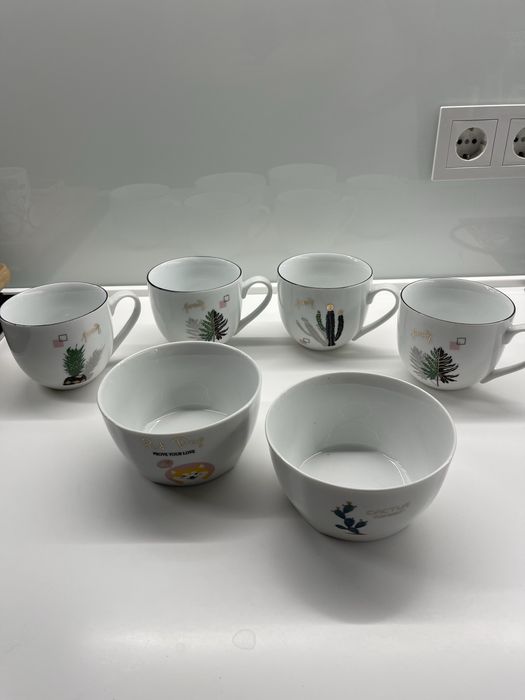 Новый набор посуды -4 чашки -2 пиалы