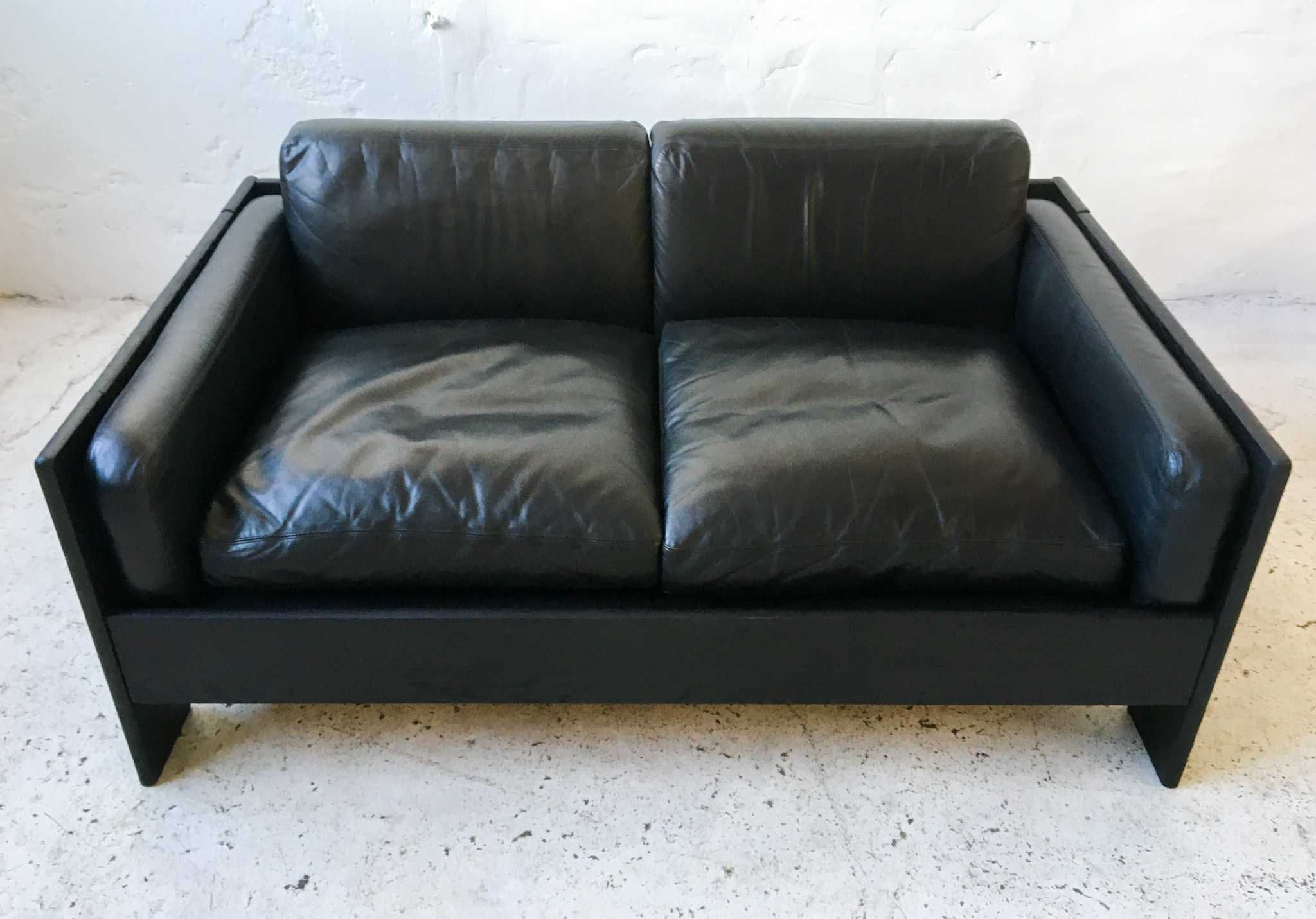 Klasyczna sofa skórzana lata 70 80 vintage design