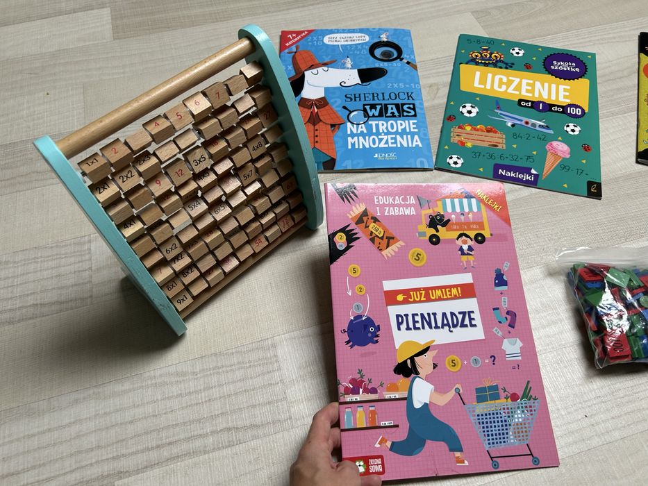 Liczydło tabliczka mnozenia drewniana pomoc Montessori do matematyki
