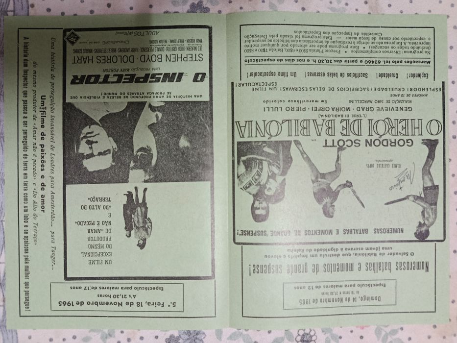 4 Panfletos/cartazes (Cine-Teatro Bombarral) anos 60