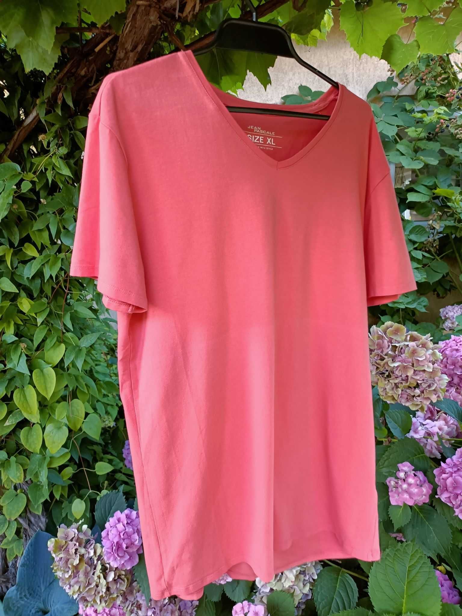 Różowa koszulka Jean Pascal XL basic tee T-Shirt
