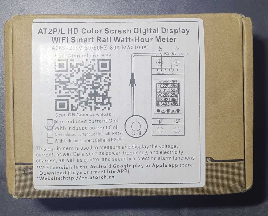 Реле напруги ATORCH AT2P  2P 63A з Wi Fi та 5а видами  захисту