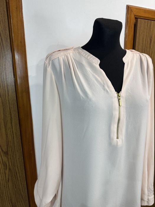 Koszula pudrowy róż z długim rękawem