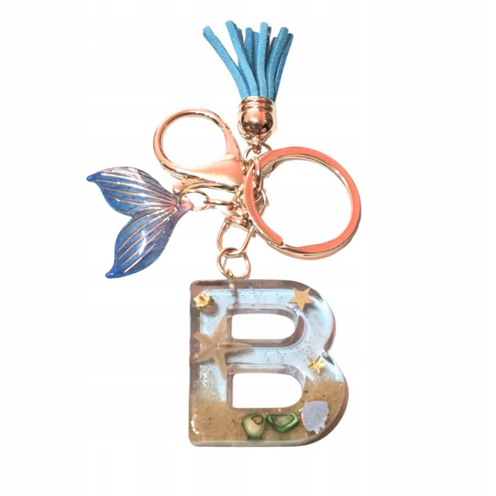 Breloczek Z Literą B - Plażowy Urok, Piękna Ozdoba Do Kluczy