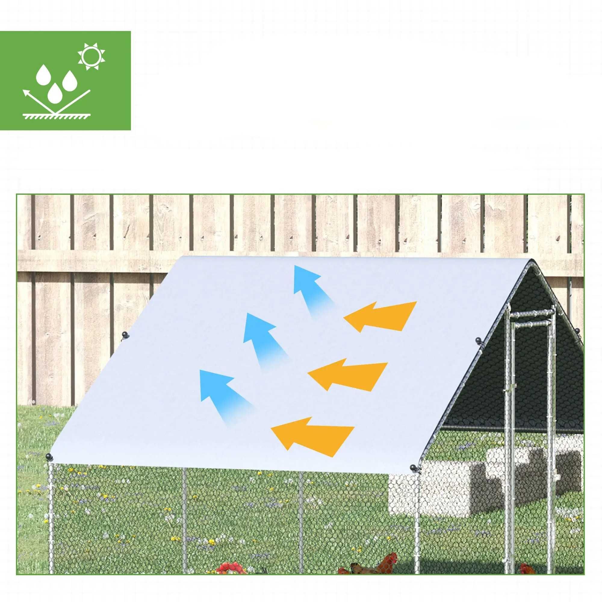 Kurnik 3x6m dla 12-18 kur kaczek 300x600cm Wybieg Woliera Ocynk Klaka