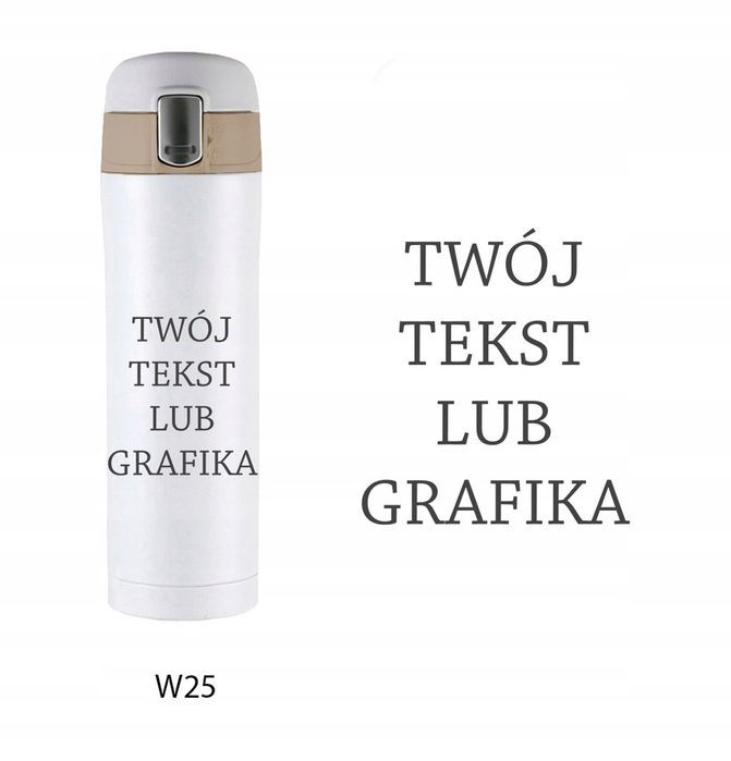 Termos kubek termiczny led wyświetlacz temp nadruk prezent WHITE