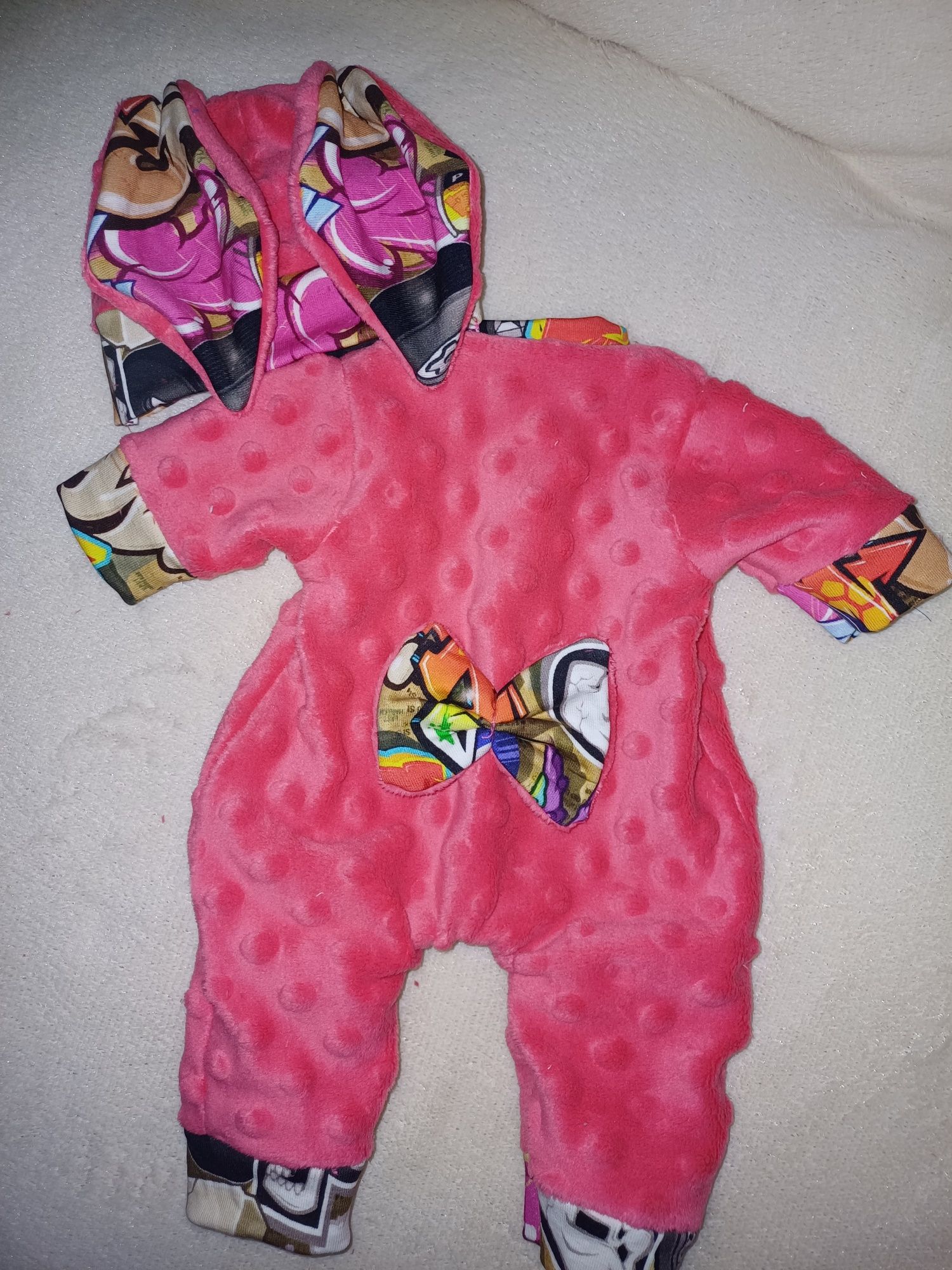 Kombinezon z czapeczką   dla lalki typu baby born lub bobas 40-43 cm