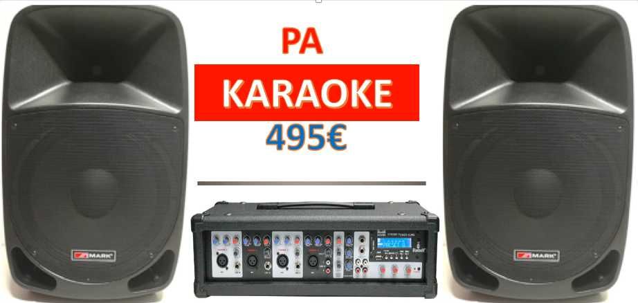 PA BLUETOOTH KARAOKE - Mixer/Amplificador e Colunas