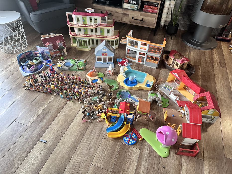 Playmobil 15 zestawów duzych,Hotel, stajnia unikat 100 ludzikow